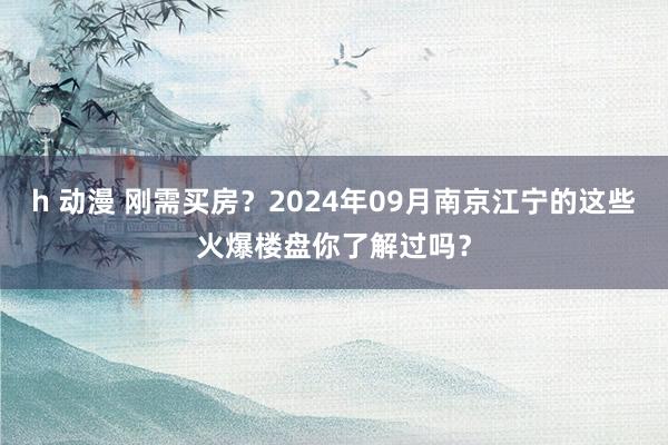 h 动漫 刚需买房？2024年09月南京江宁的这些火爆楼盘你了解过吗？