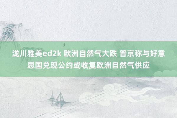泷川雅美ed2k 欧洲自然气大跌 普京称与好意思国兑现公约或收复欧洲自然气供应